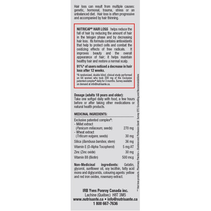 Nutrisanté Nutricap Hair Loss, 30 softgels, 2-pack