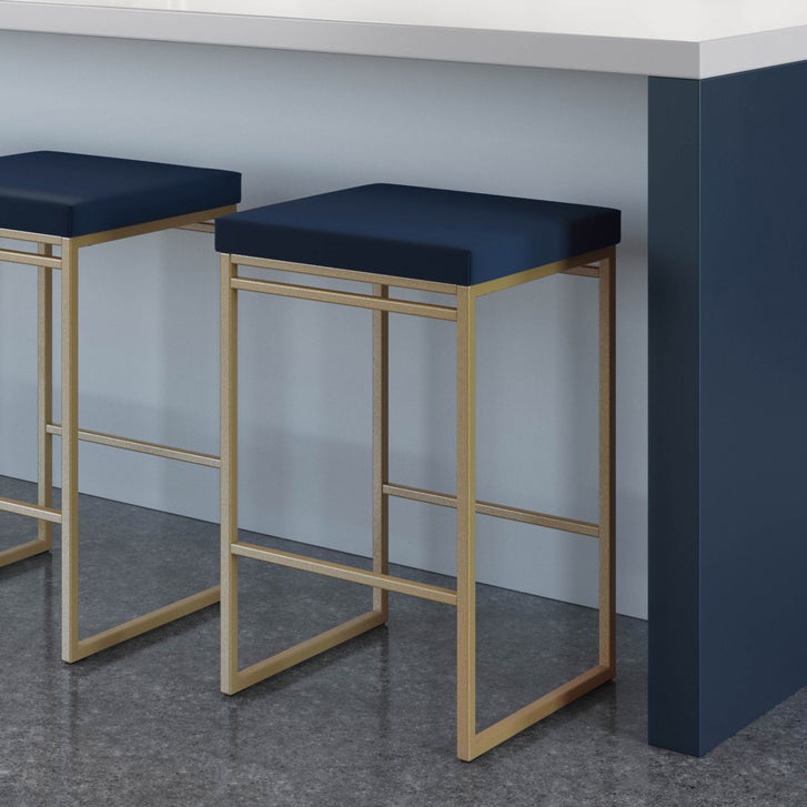 Amisco Easy Modern Counter Stool Blue Seat