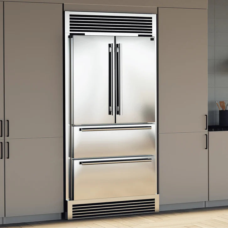 Forno Moena 2-piece Stainless Steel 40 in 19.2 cu ft French Door Refrigerator with Decorative Trim Kit
