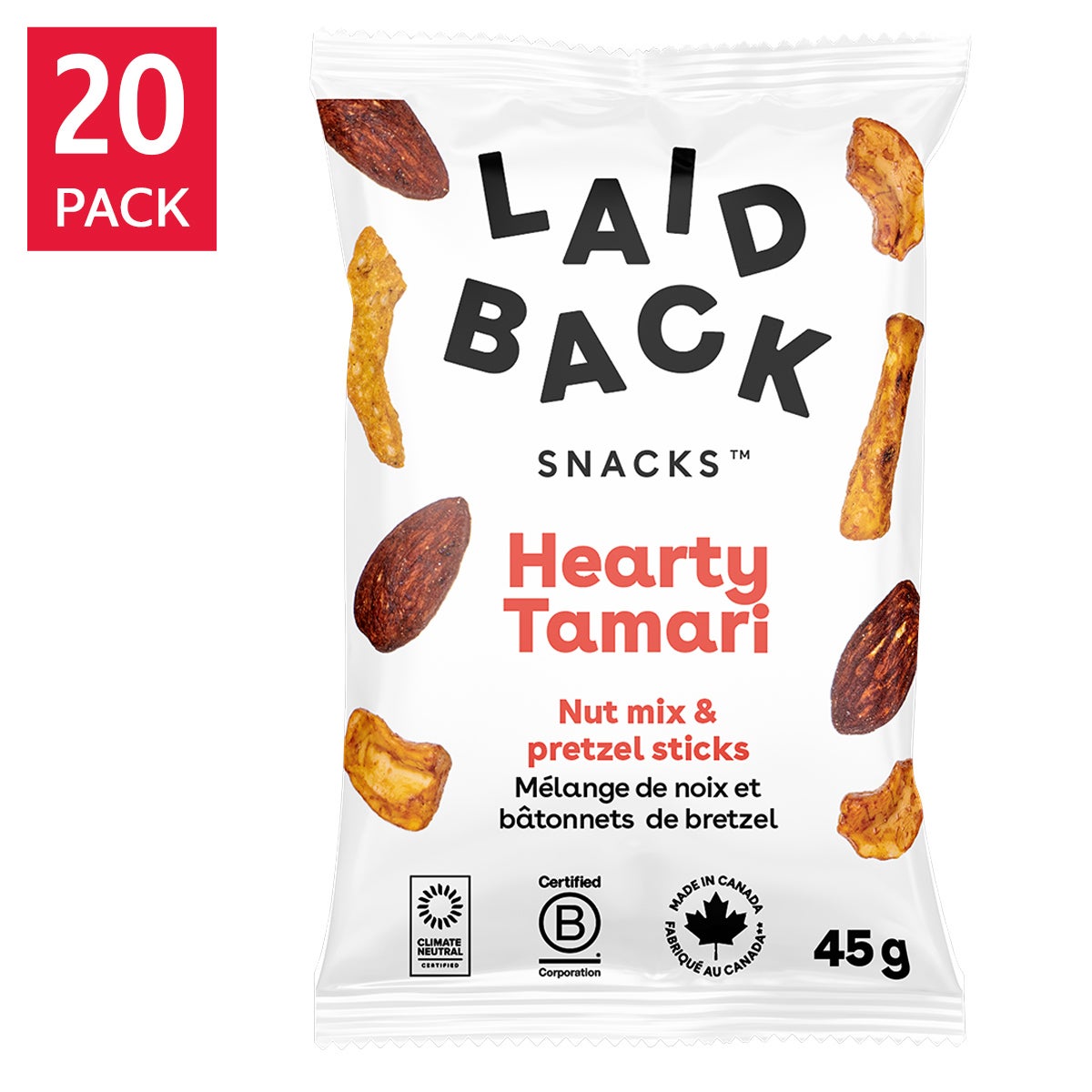 Laid Back Snacks, Snack Mix, 20 × 45 g
