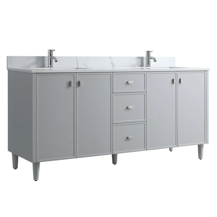 SERA Cape Cod Vanity in Hampton Grey Finish with Engineered Calcutta Marble Countertop