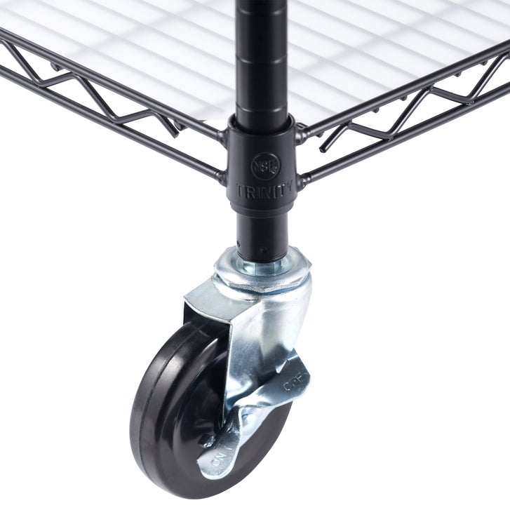 Trinity NSF 4-tier Black Wire Shelving Rack
