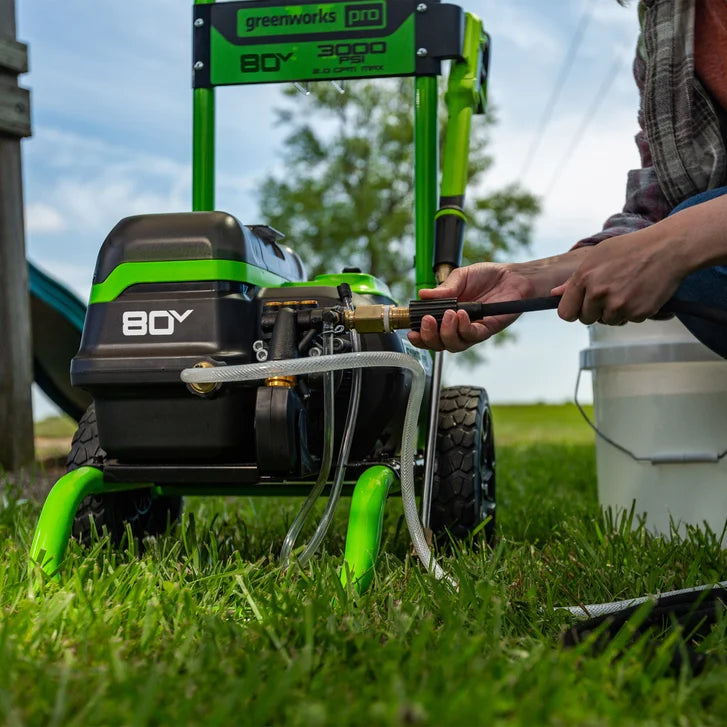 Greenworks 80V 3000 PSI 2.0 GPM Brushless Pressure Washer, (2) 4Ah Battery, 8A Dual-Port Charger and 15'' Surface Cleaner Included