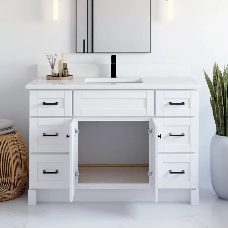VanGo Willow Vanity in White with Quartz Countertop