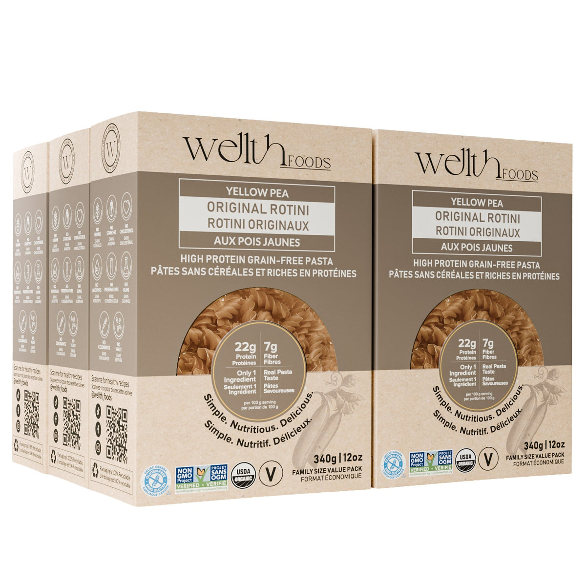 Wellth Protein Pasta, 6 × 340 g