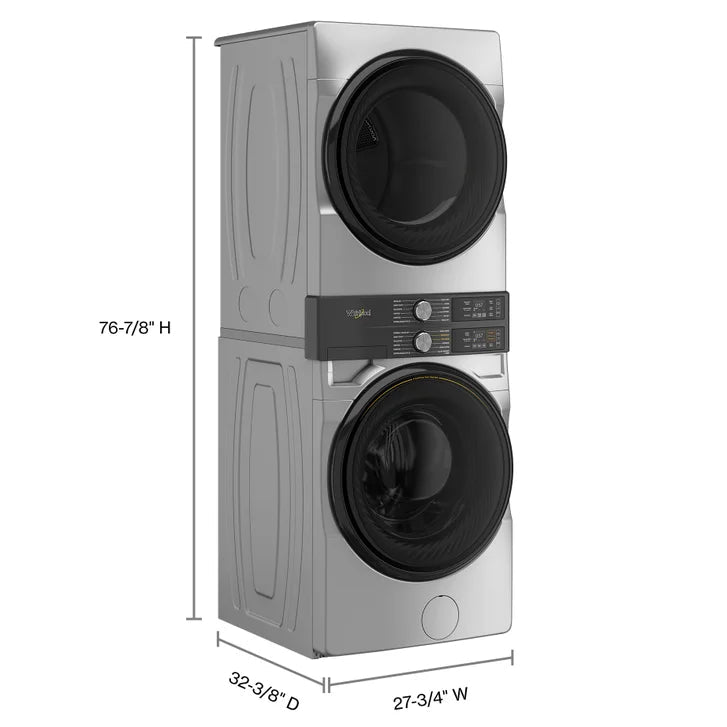 Whirlpool 28 in. Laundry Centre 5.2 cu ft. Washer and 7.4 cu ft. Electric Vented Dryer with UV Clean