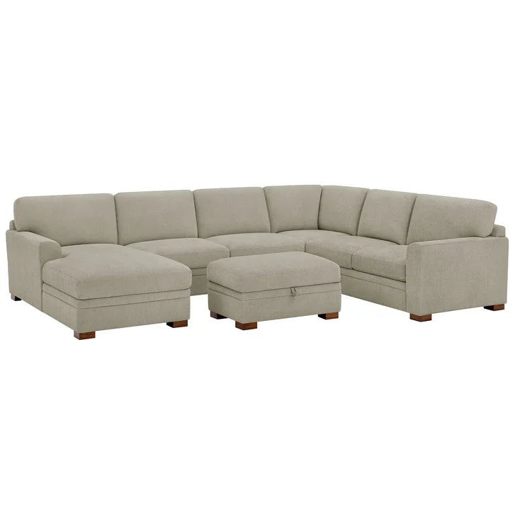 Thomasville Langdon 4-piece Fabric Sectional with Storage Ottoman