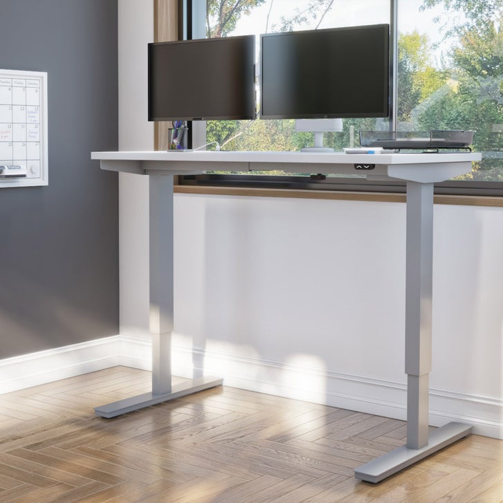 Bestar Upstand 61 cm x 122 cm (24 in. x 48 in.) Height Adjustable Desk with Dual Monitor Arm