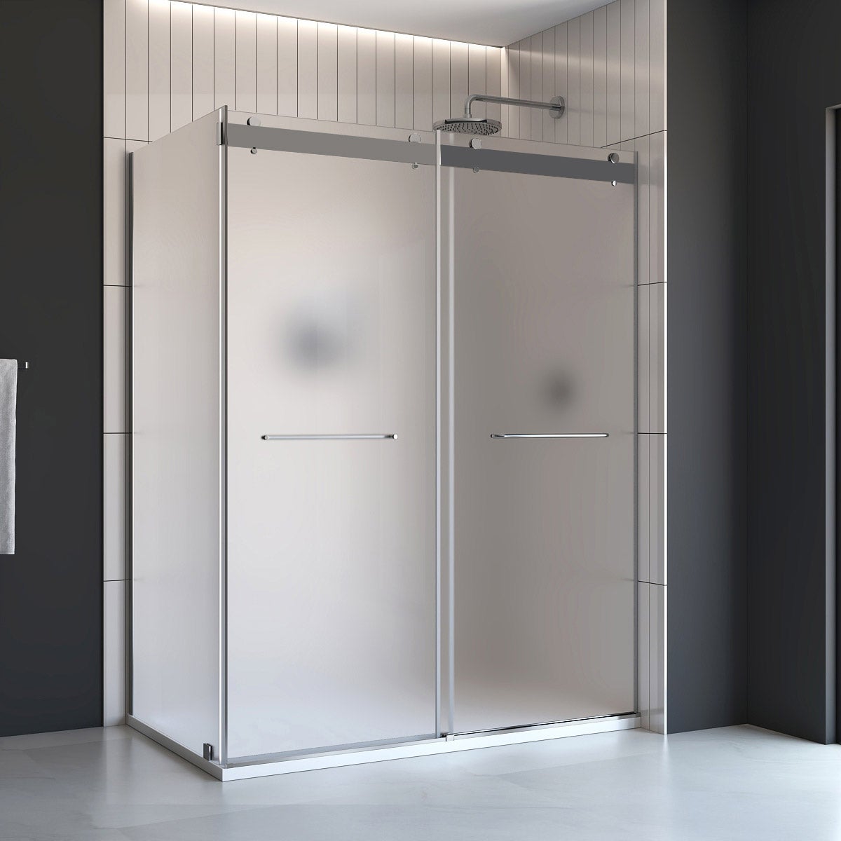 Appollo Geneva 36 in. × 48 in. Right Corner Shower Kit in Chrome