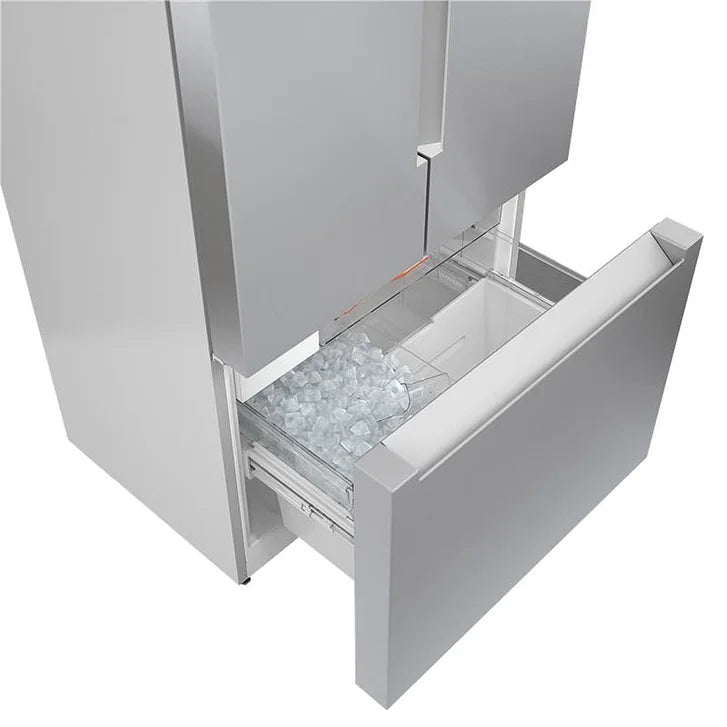 Bosch 800 Series 36in 20.8 cu ft. Stainless Steel Counter-Depth French 3-Door Refrigerator with dual compressors and evaporators and Interior Water Dispenser