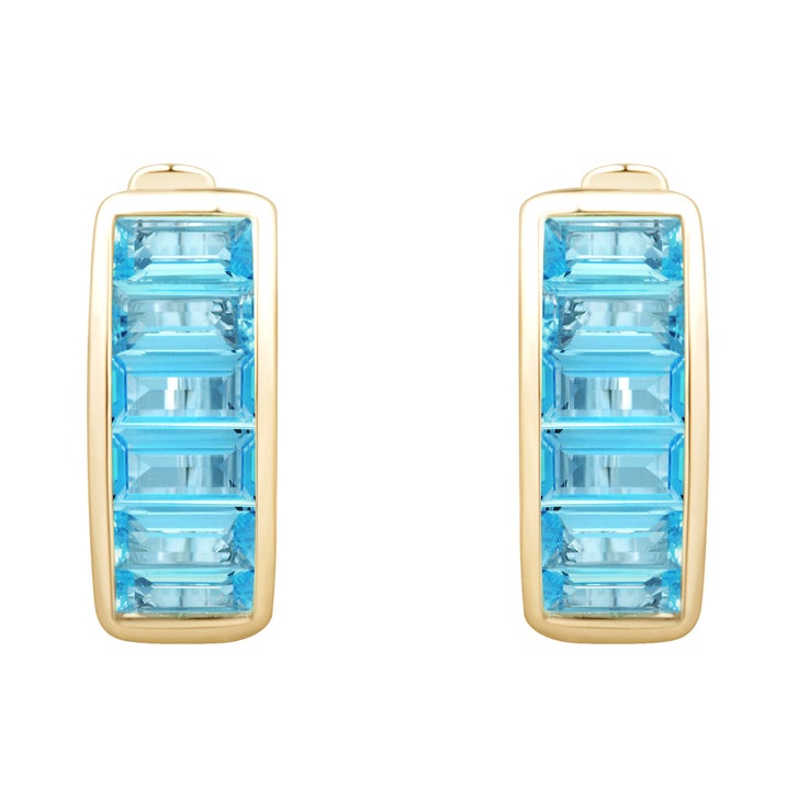 Swiss Blue Topaz Hoop Earrings