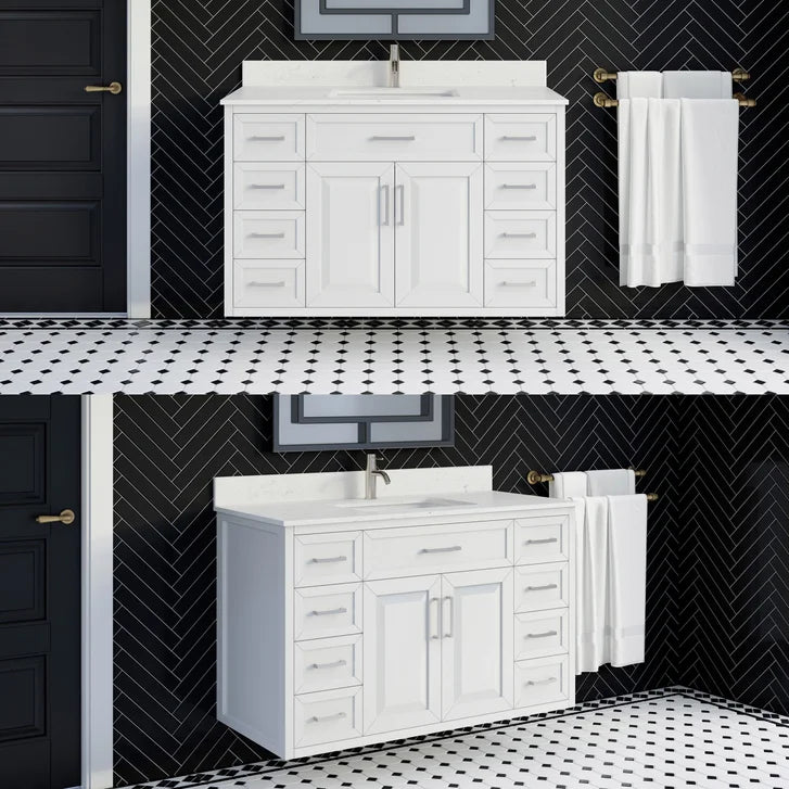 Studio Bathe Thomson II Vanity in White Finish with Engineered Stone Countertop