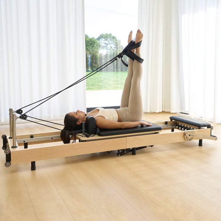 Hisooth SpaceSaver Foldable Pilates Reformer 60cm Maple Frame