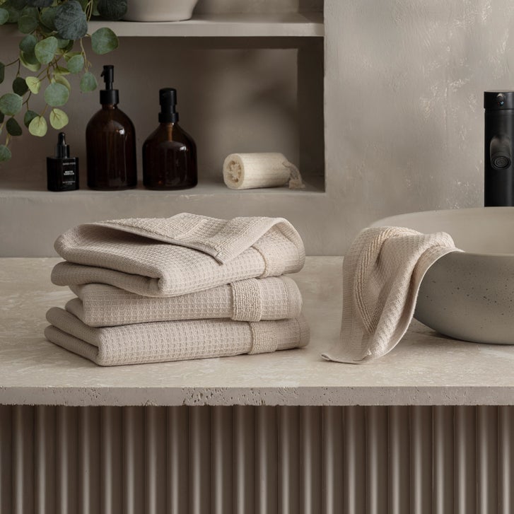 Welhome Waffle Texture Hand Towels, 4-pack
