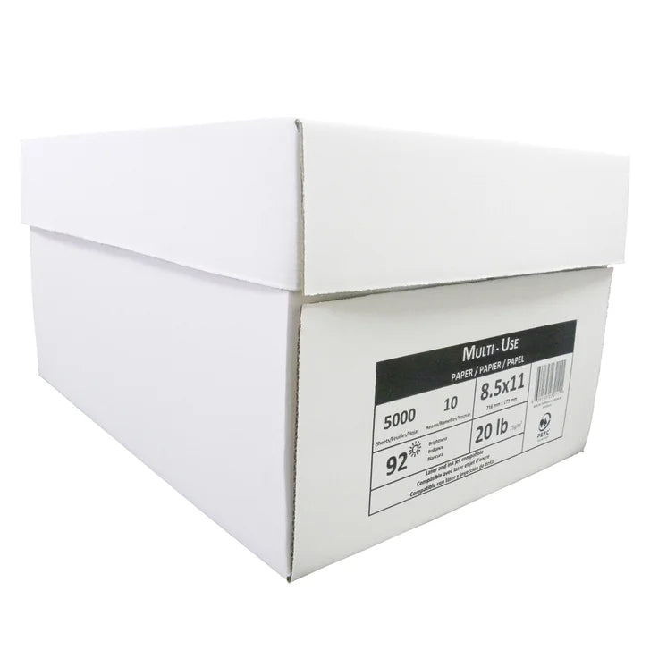 Xerographic Printer Paper, Letter, 8.5 in. x 11 in., 92 Bright, 20 lb, Case Pricing Order of 16 to 39