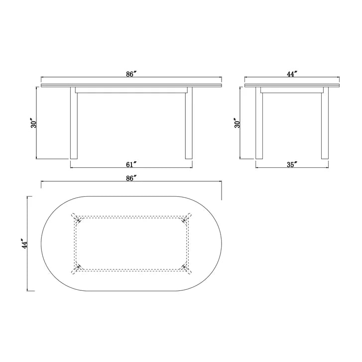 Alera Solid Quartz Dining Table, 218 cm (86 in.)