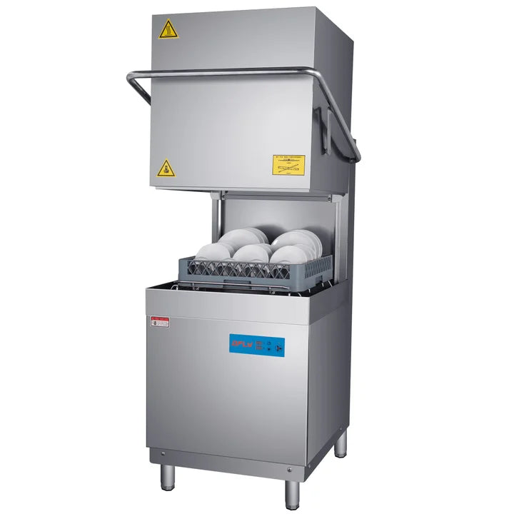 Forno 28.14 in. Stainless Steel Hood Type Commercial Dishwasher with Washing Capacity of 60 Racks Per Hour