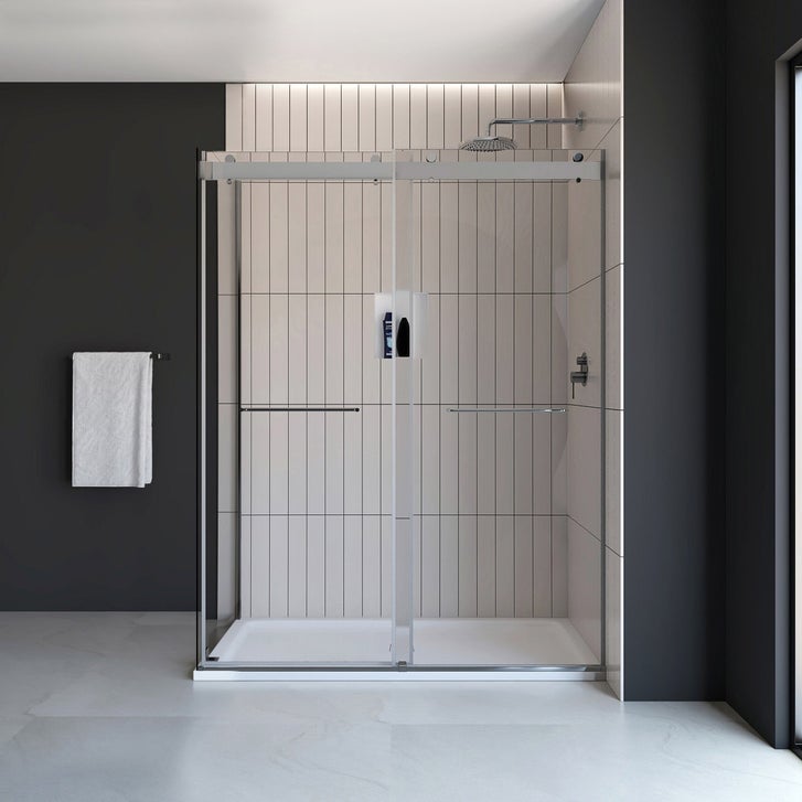 Appollo Geneva 36 in. × 48 in. Right Corner Shower Kit in Chrome