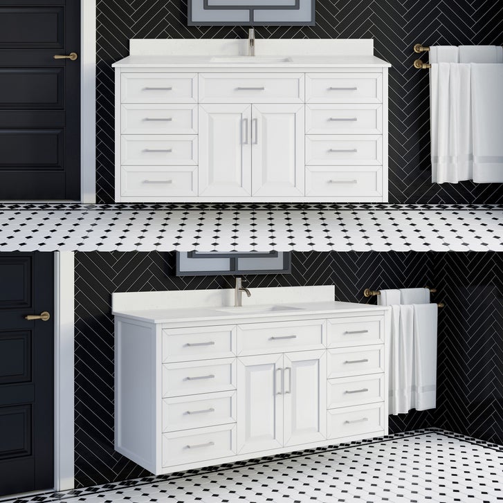 Studio Bathe Thomson II Vanity in White Finish with Engineered Stone Countertop