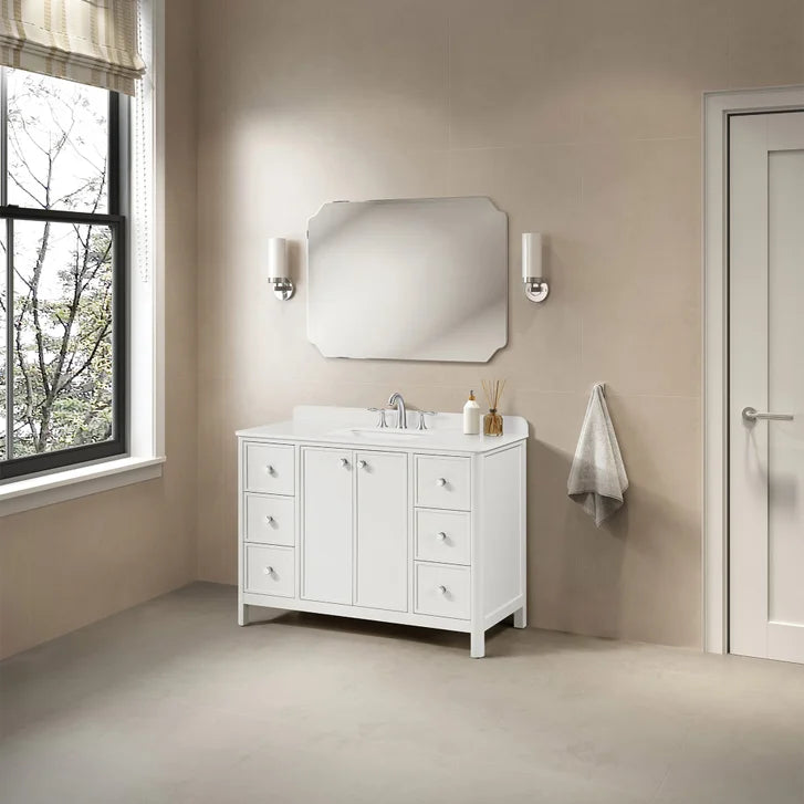 OVE Decors Margie Vanity in White Finish with Quartz Countertop