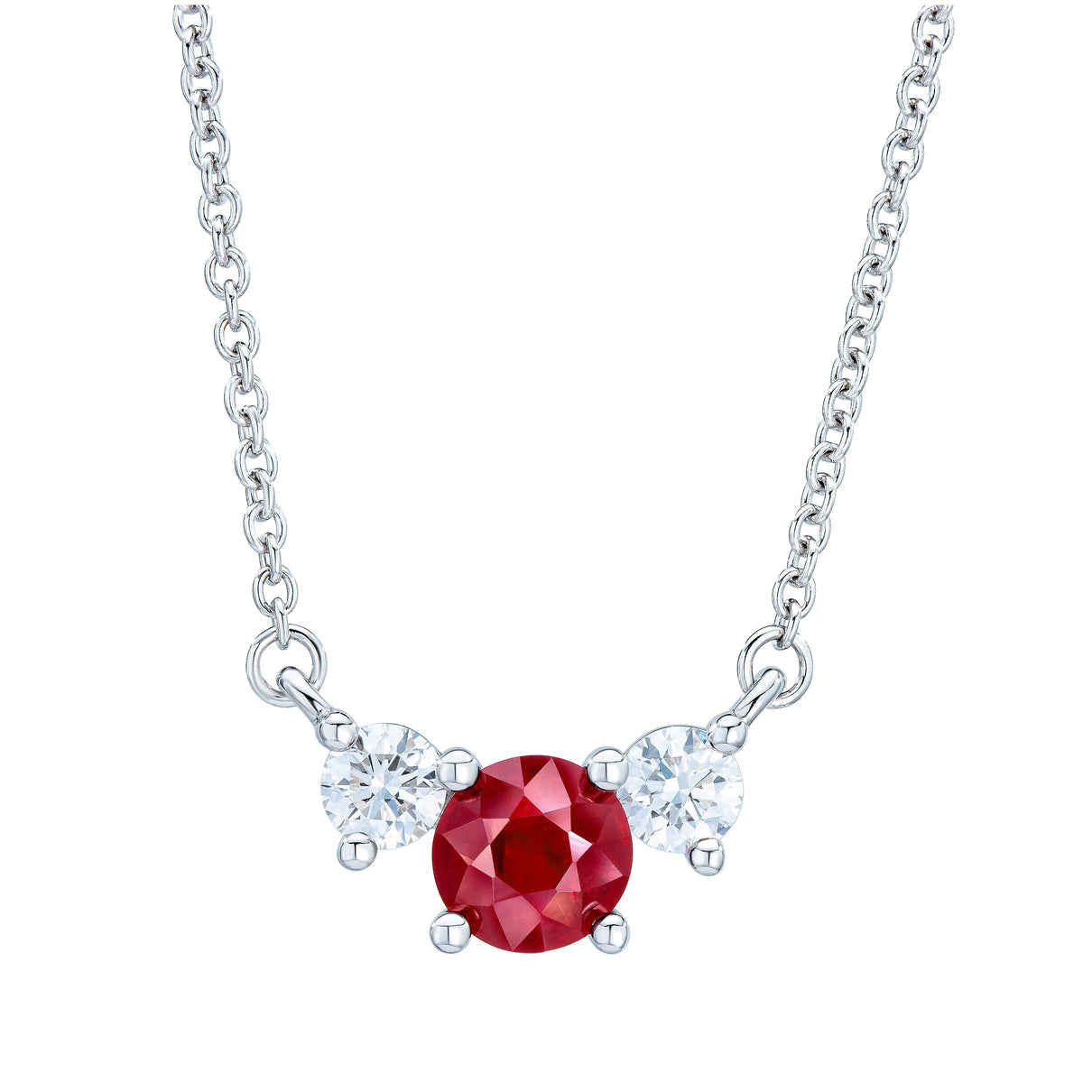 Round Cut Ruby and Diamond Pendant (0.25 ctw)