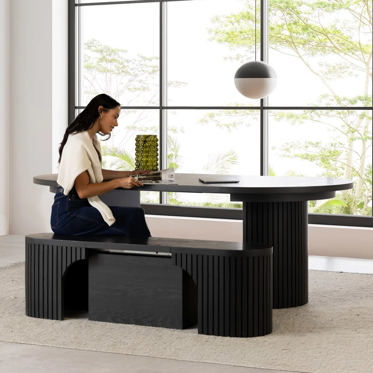 Round Transformer Table with Bench