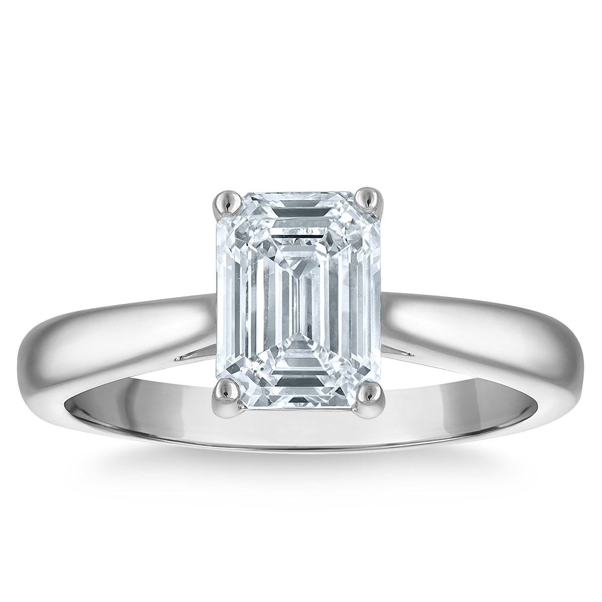 1.70 ct Emerald Cut, Clarity VS1, Colour F, Diamond Solitaire Ring