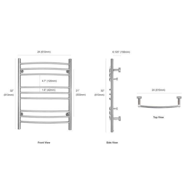 WarmlyYours Riviera 9 Bar Towel Warmer
