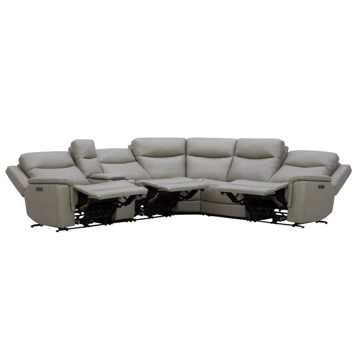 Gilman Creek 6-piece Top-grain Leather Power Sectional