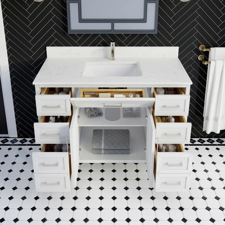 Studio Bathe Thomson II Vanity in White Finish with Engineered Stone Countertop