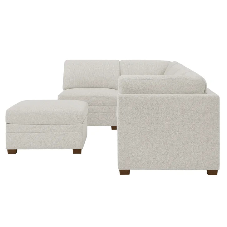 Thomasville Tisdale 6-piece Fabric Sectional with Storage Ottoman