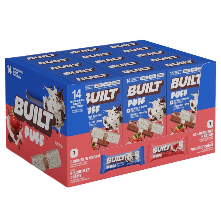 Built Puff Protein Bars, Cookies 'N Cream and Strawberries 'N Cream, 14 × 40 g