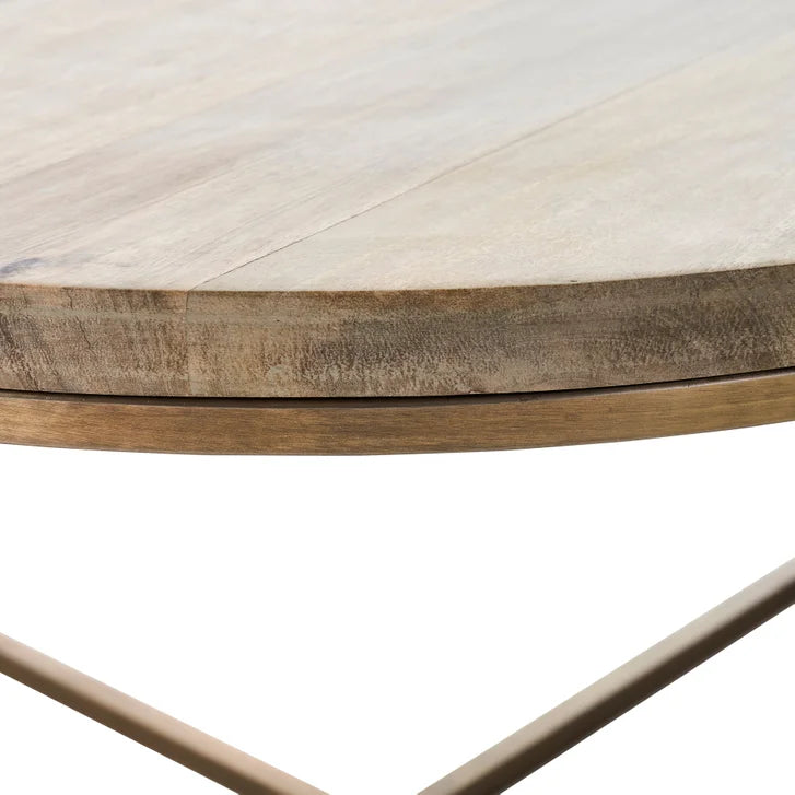 Liana Round Coffee Table with Wood Top