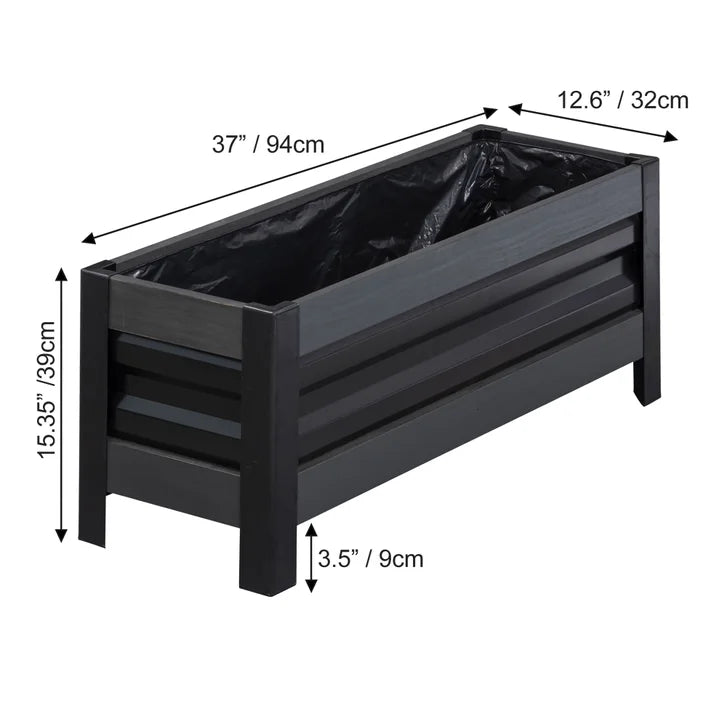 Grapevine Millhouse 37in Planter, Black