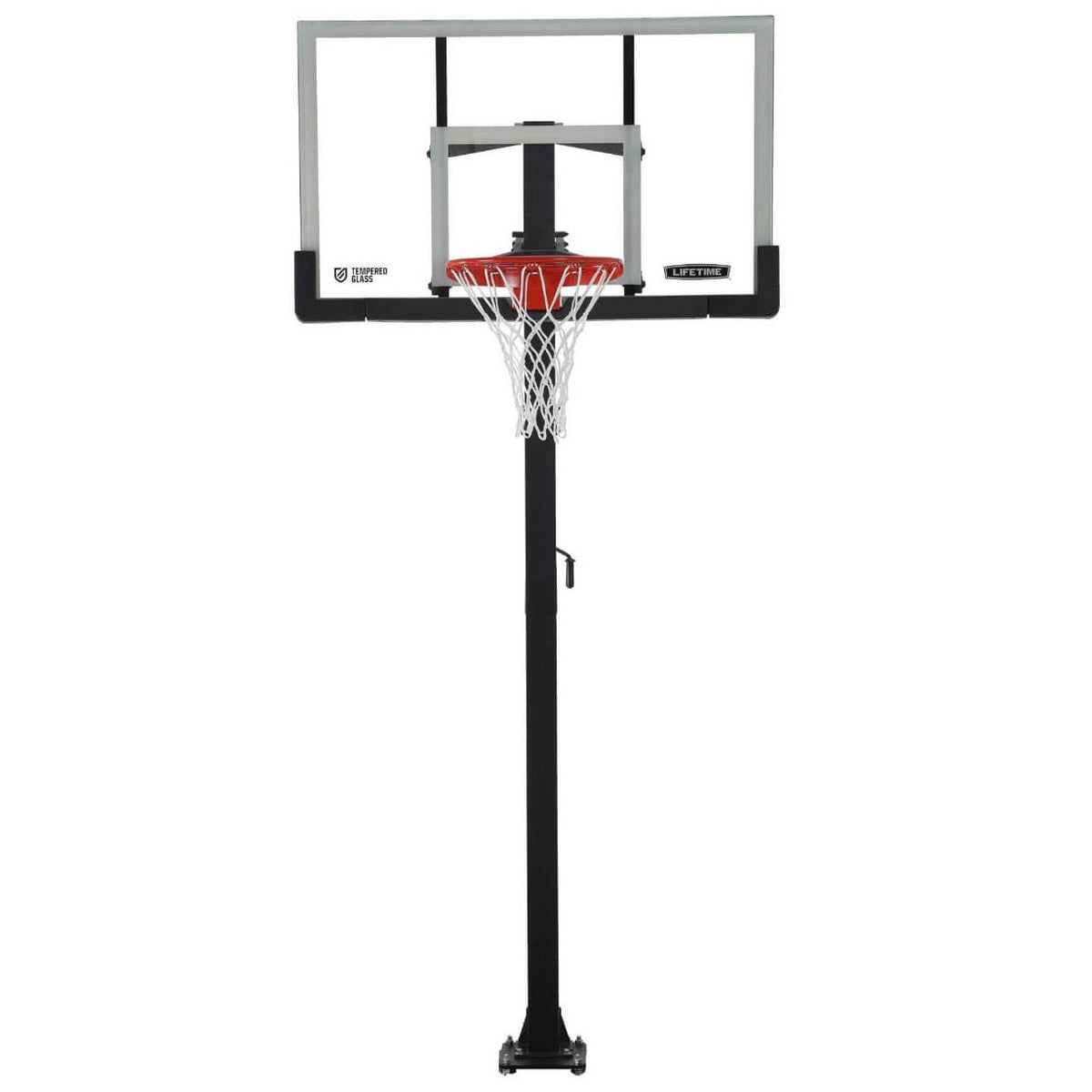 Lifetime - Crank Adjust Bolt Down Basketball Net, 54-inch, tempered glass