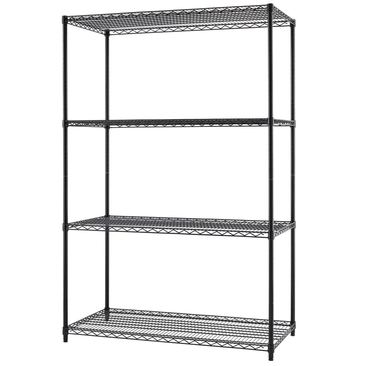 TRINITY 4-Tier NSF Black Shelving Rack