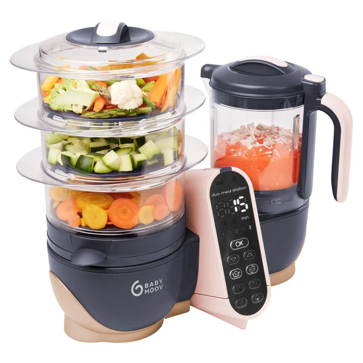 Babymoov Duo 6-in-1 Meal Station XL Baby Food Maker: Steam, Defrost, Blend, Bottle Warmer, Sterilizer