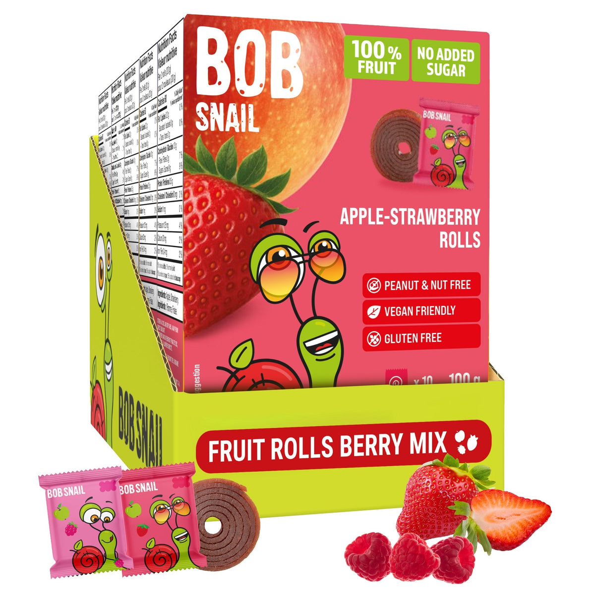 Bob Snail - Fruit Roll Variety Pack, 5 × 100 g