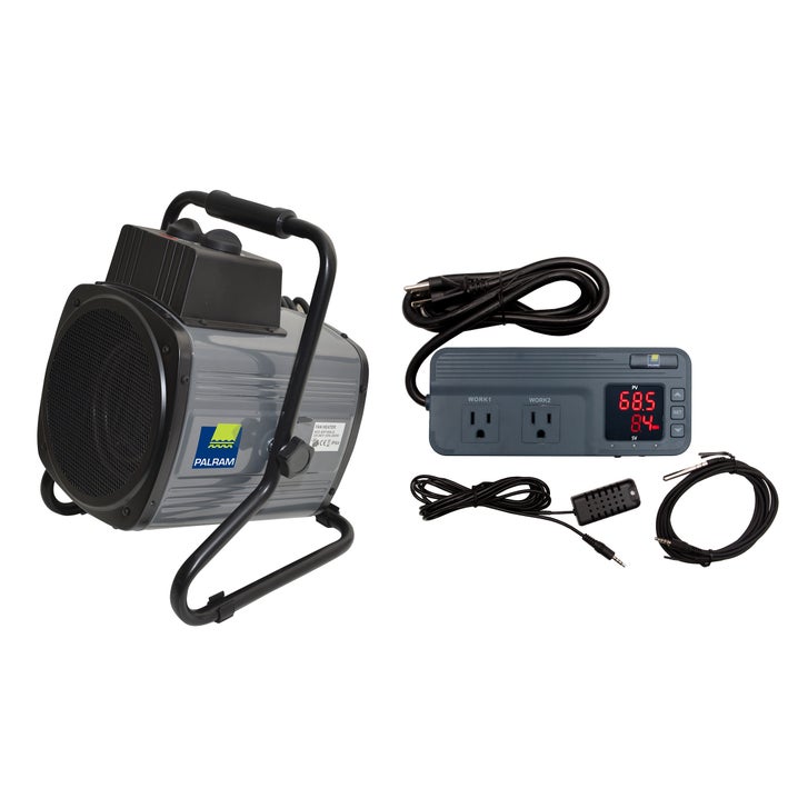 Canopia by Palram Greenhouse 1500 W Portable Splash Resistant Fan Heater with Digital Thermostat