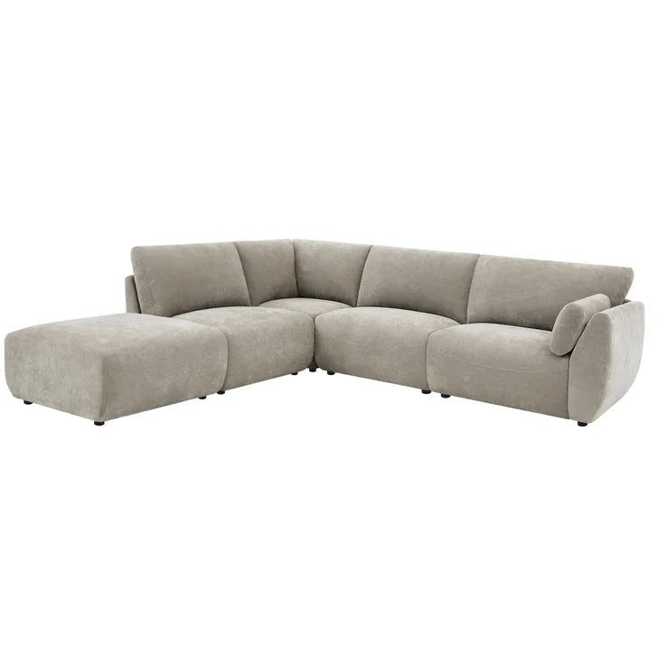 Cobbel 5 Piece Modular Fabric Sectional with Ottoman