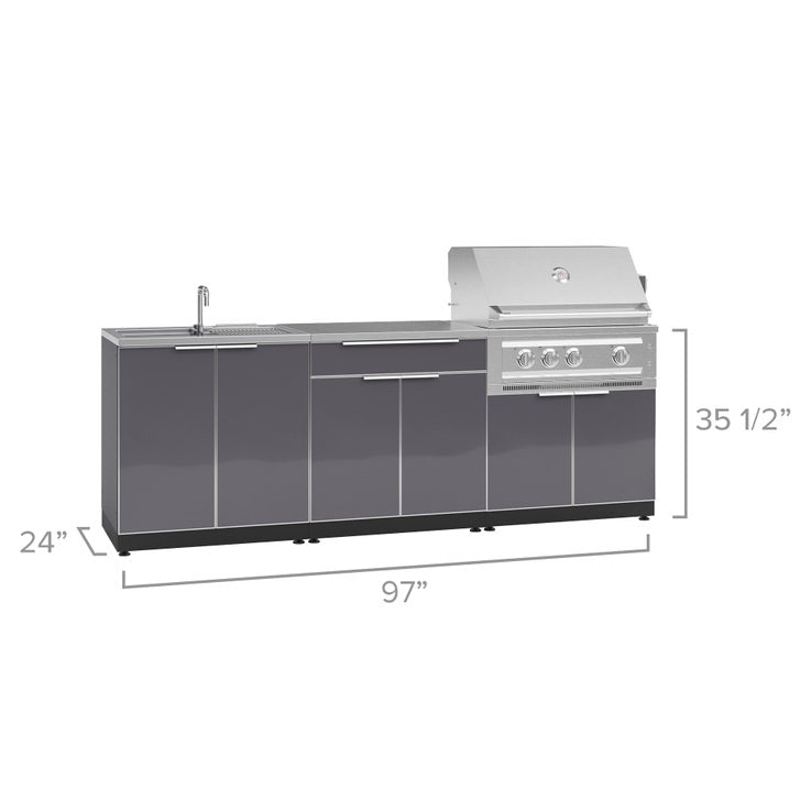 NewAge Products 5-piece Outdoor Kitchen Aluminum Set - Propane Gas