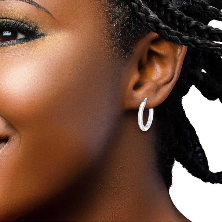High Polish Round Hoop Gold Earrings