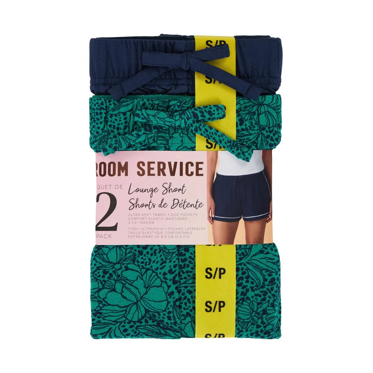 Room Service Women's Lounge Shorts, 2-pack