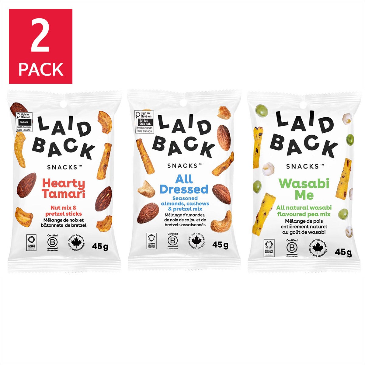 Laid Back Snacks, Snack Mix, 20 × 45 g