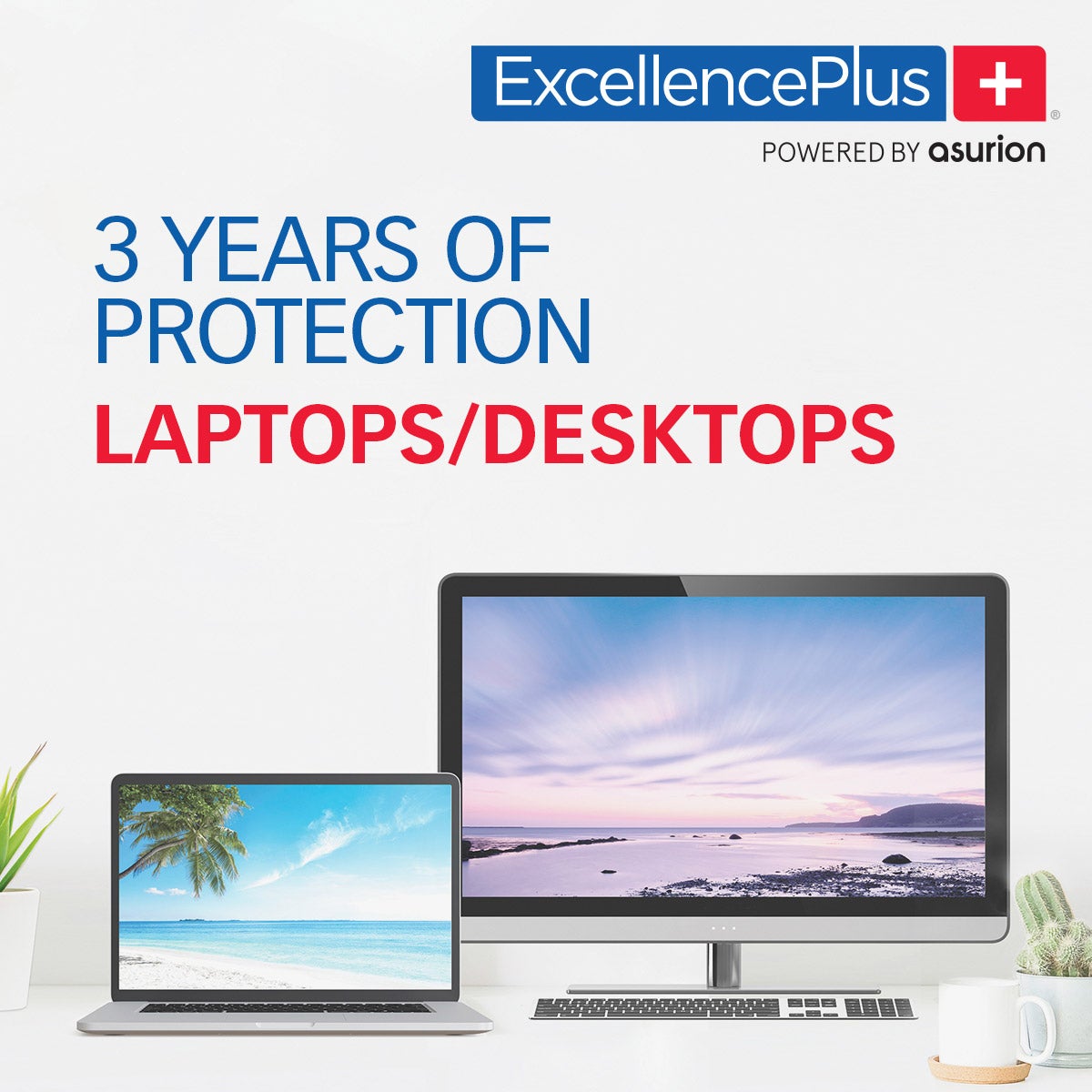 ExcellencePlus+ 3-year warranty. No deductibles and no additional fees for 1 computer $500 and over.