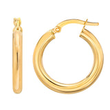 High Polish Round Hoop Gold Earrings