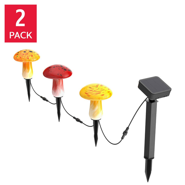 Infinity X1 Glass Solar Mushroom Landscape Lights, 2-pack Z4