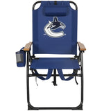 NHL 4-Position Folding Chair With Wood Arms