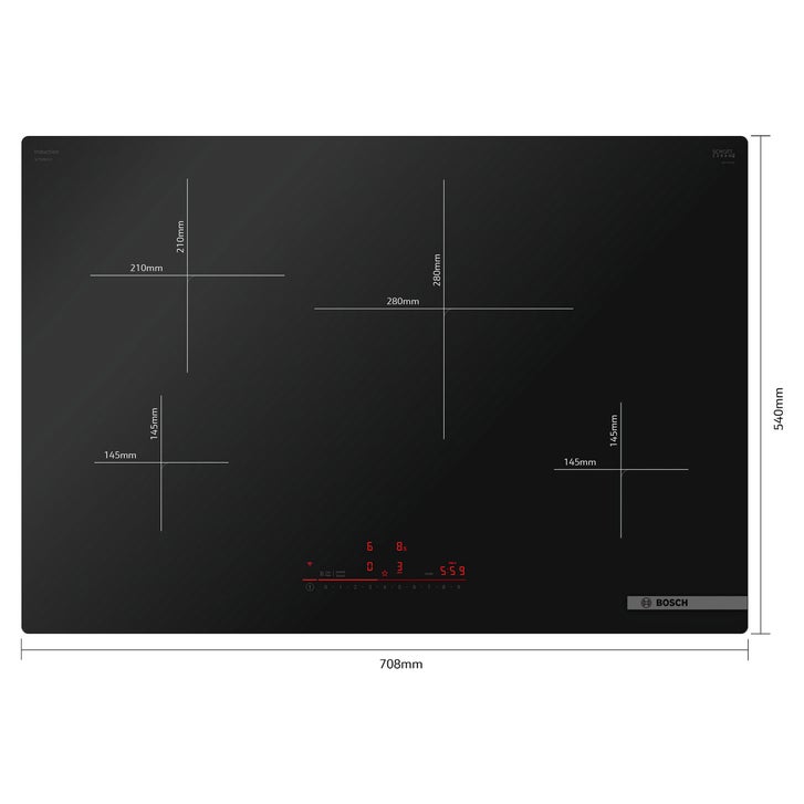 Bosch 500 Series 30 in. Black Induction Surface Mount 4 Burner Cooktop