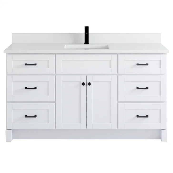 VanGo Willow Vanity in White with Quartz Countertop